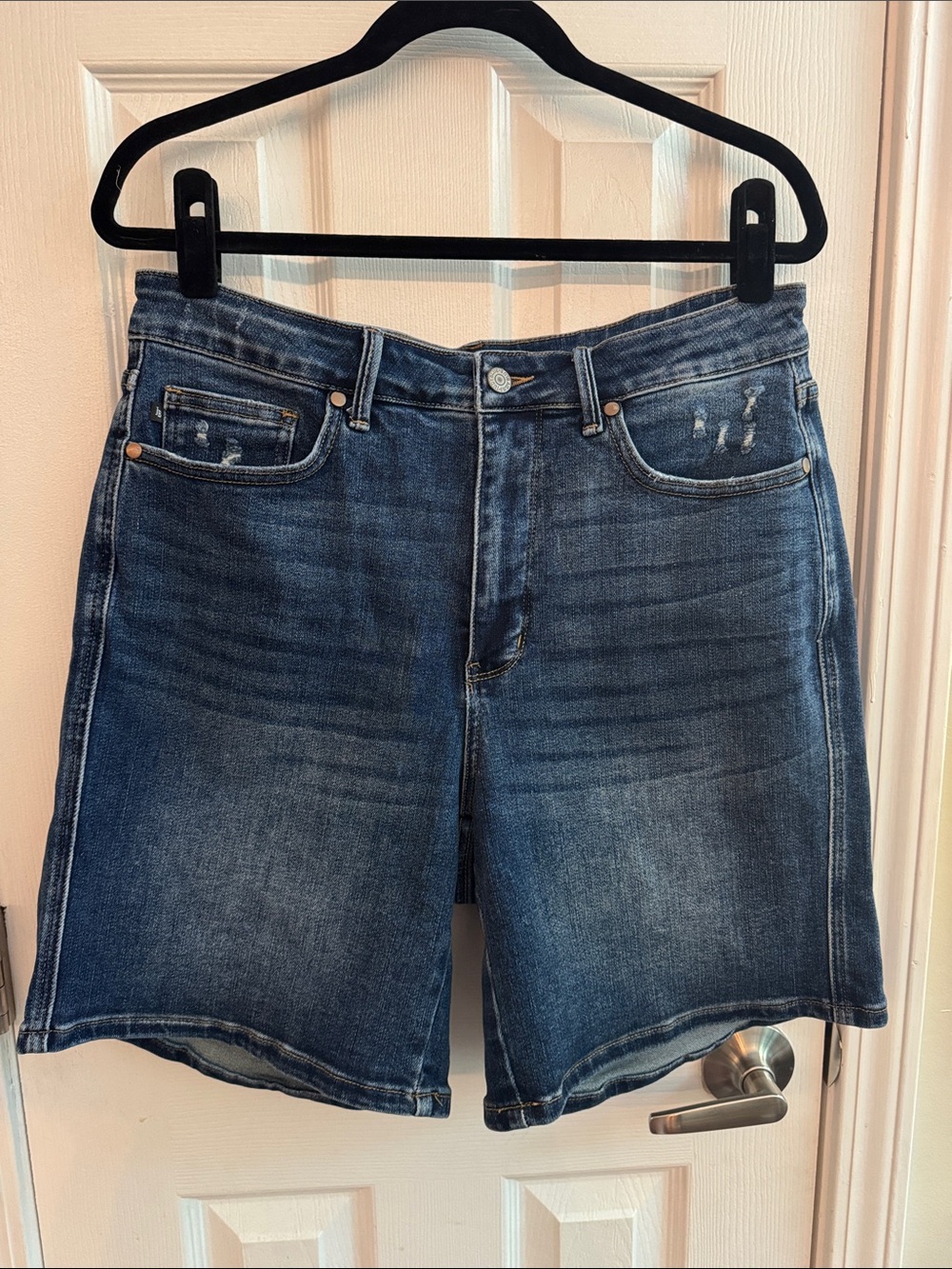 JUDY BLUE High Rise Denim Bermuda Shorts Size XL
